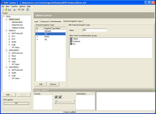 Creating global Channel Snapshot Types