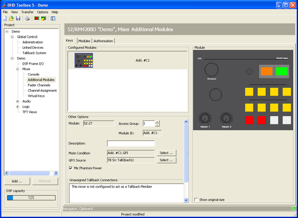 Configuring an RM420-027 Talkback Panel.