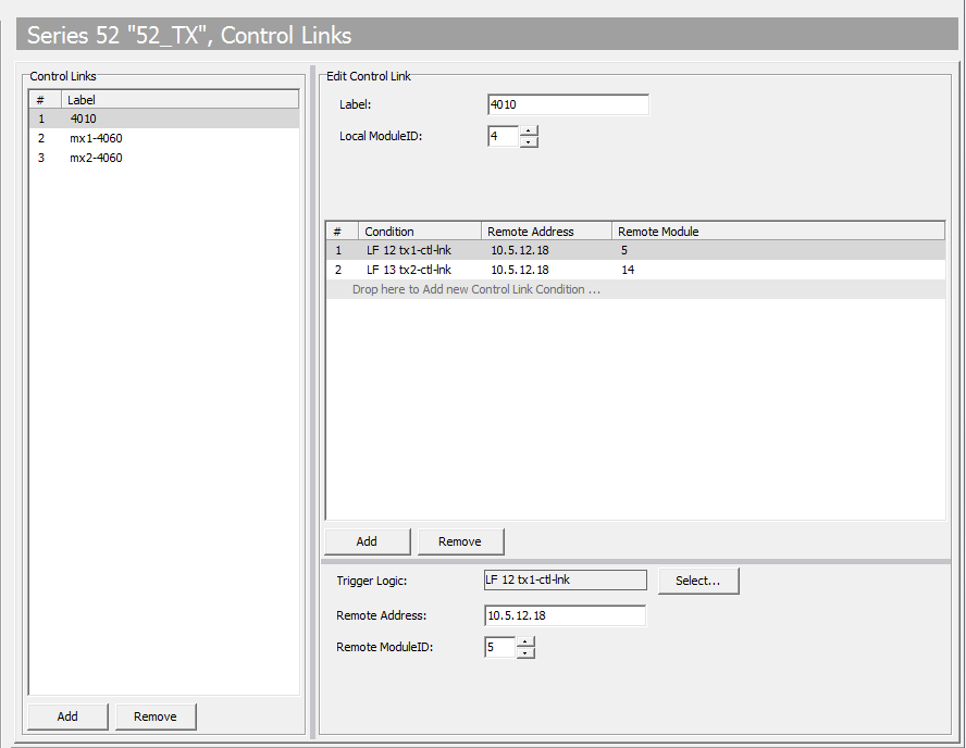 Toolbox8 Control Links page