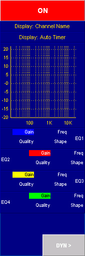 Fader View, example: EQ