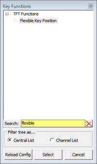 Key Function window, Flexible Key Position option.