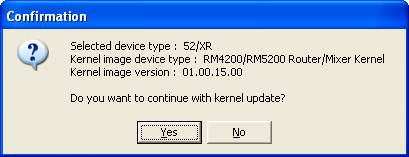 Confirmation before uploading the kernel.