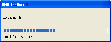 Progress bar during upload.