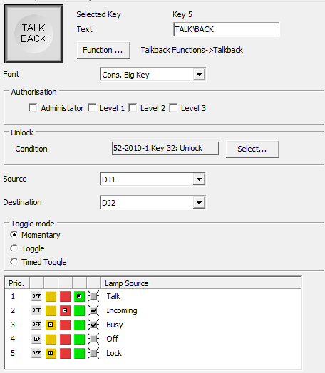 Key Configuration. Key label with forced line break.