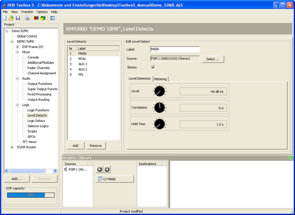 Level Detect, Monitoring levels and correlation.