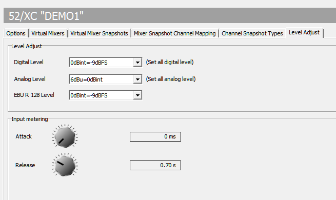 Device settings, Level Adjust page