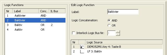 Interlock Example 4: Changing the status using two keys, logic function 2.