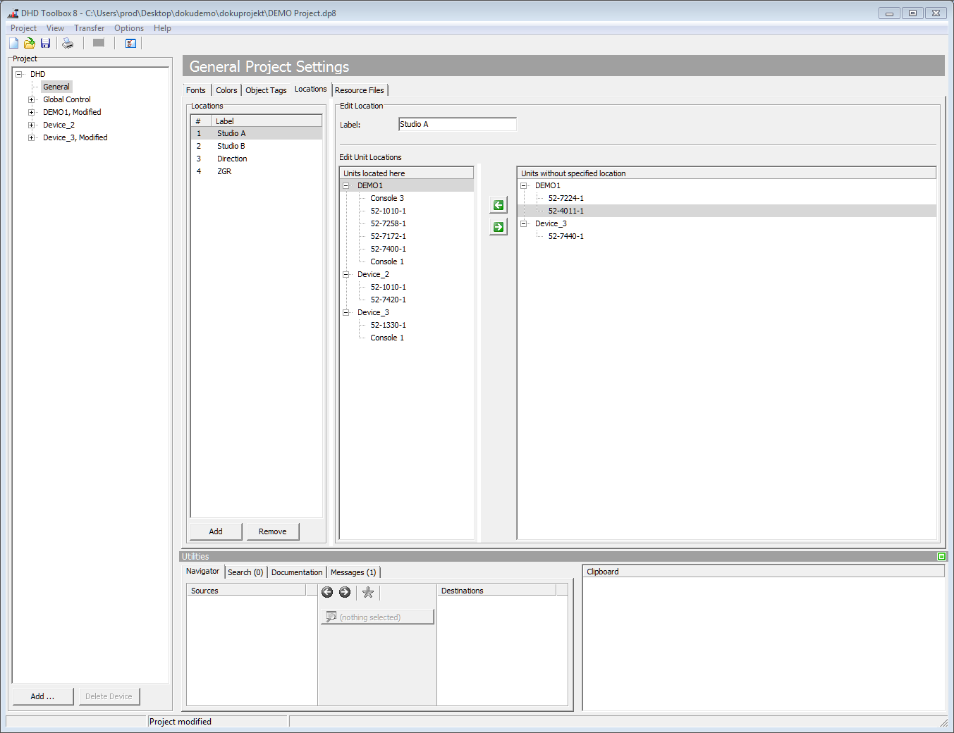 Locations tab. Creating and assigning Locations