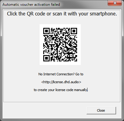 QR code page if the computer has no internet connection.