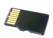 MicroSD card, side with pins.