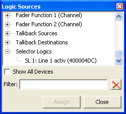 Logic Sources, Selector Logics.