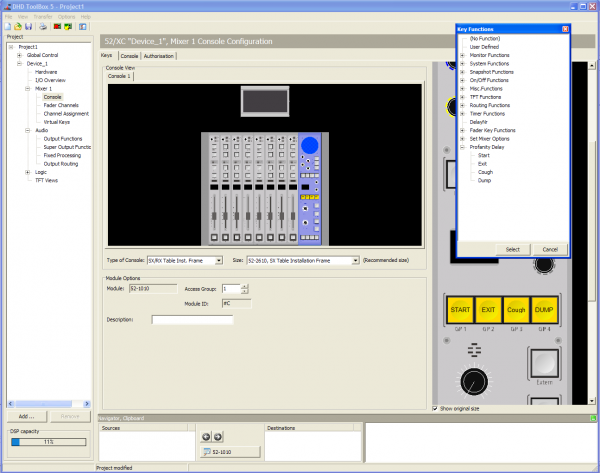 Assign profanity delay key functions to push buttons