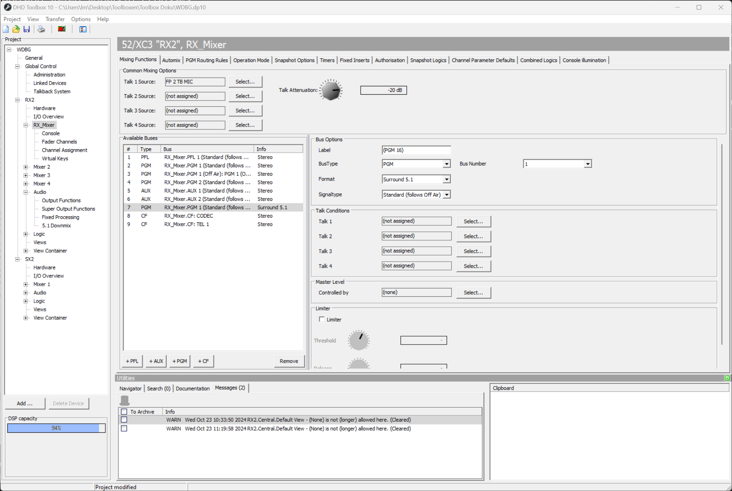 Creating surround busses.