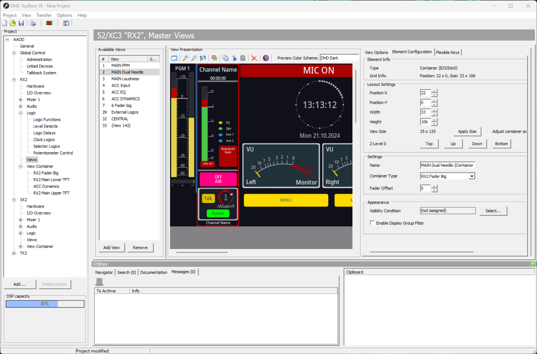 Using a view container in a view