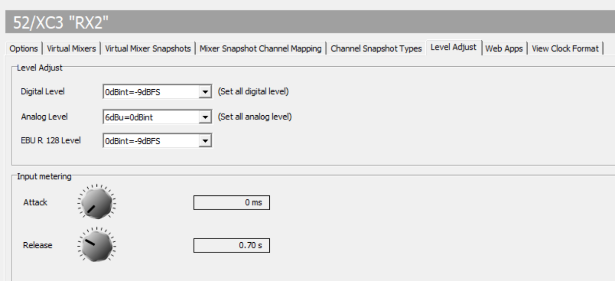 Device settings, Level Adjust page