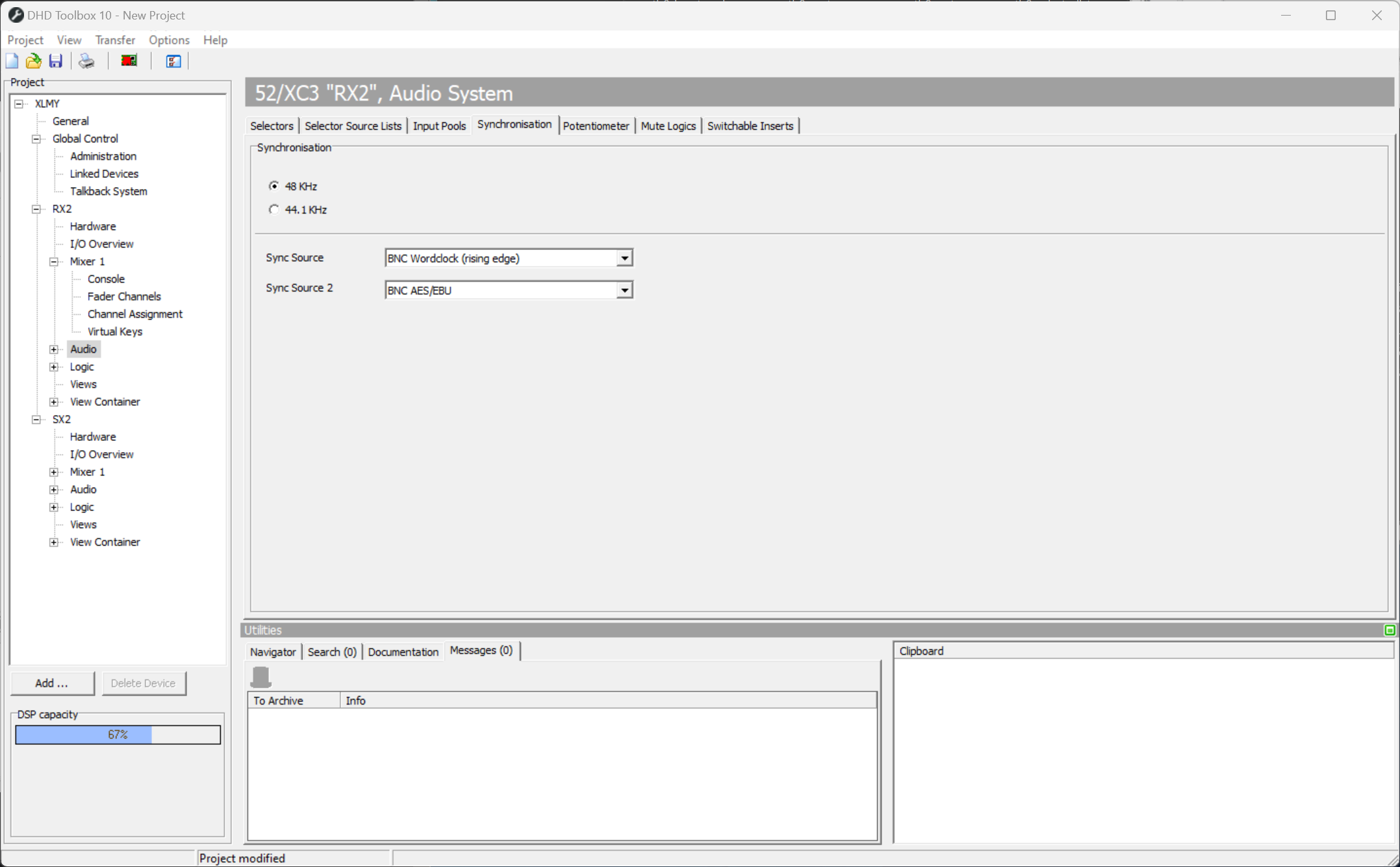 Audio - Synchronization tab