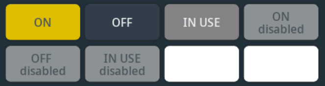 Buttons with different functions, colors and sizes
