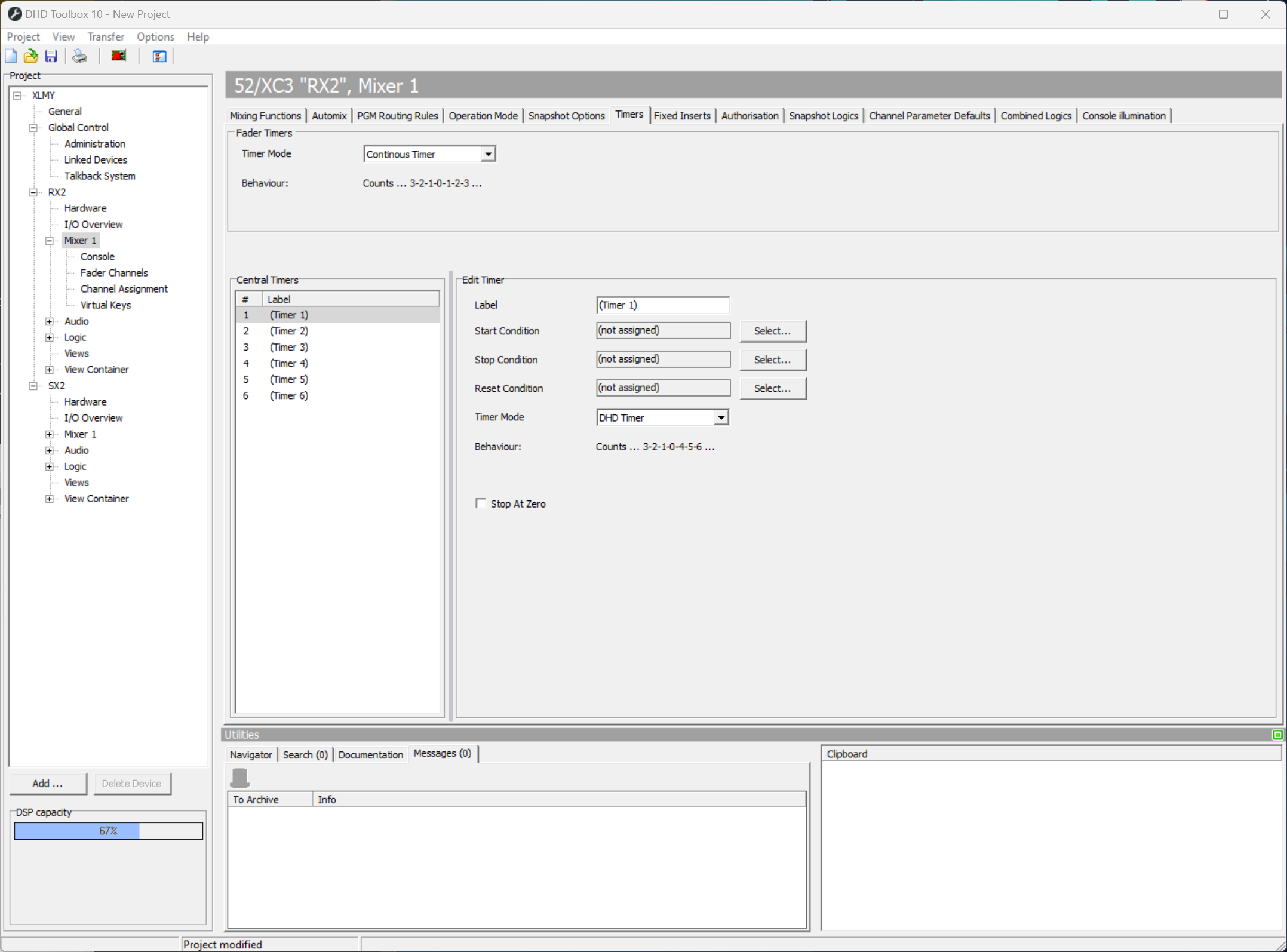 Timers, establishing links between the timers logic functions and the logic sources.