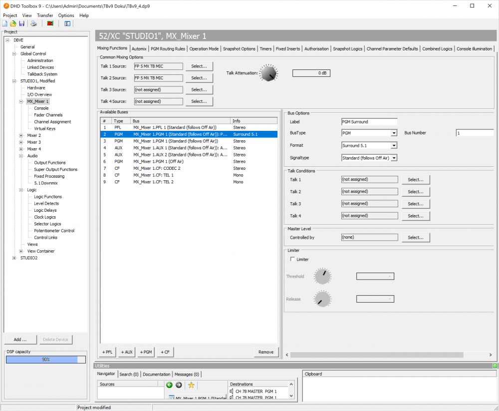 Creating surround busses.