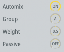 Automix parameters on encoder elements
