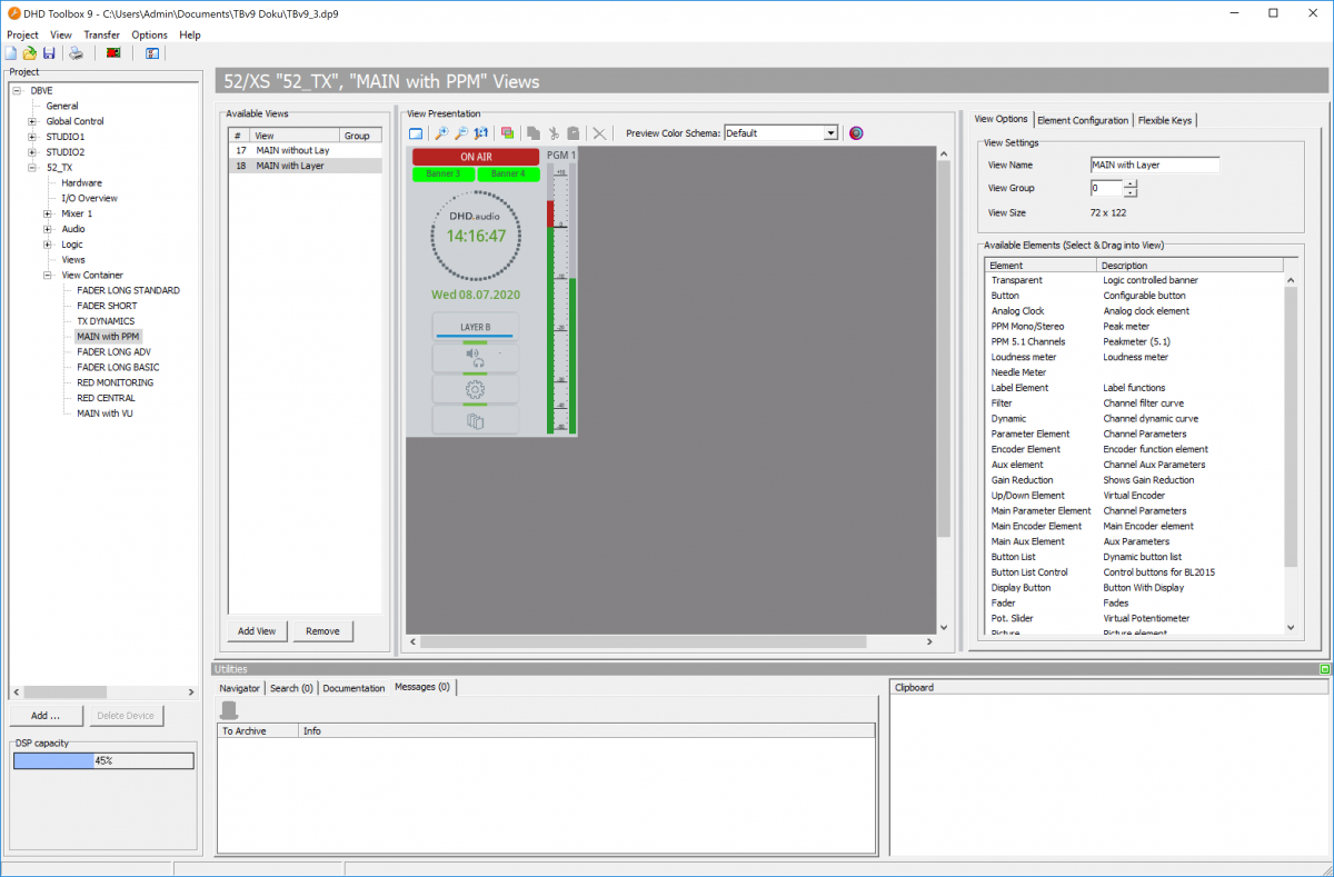 Editing a view container