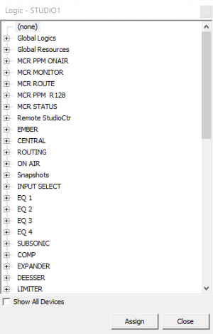The Logic Sources window.