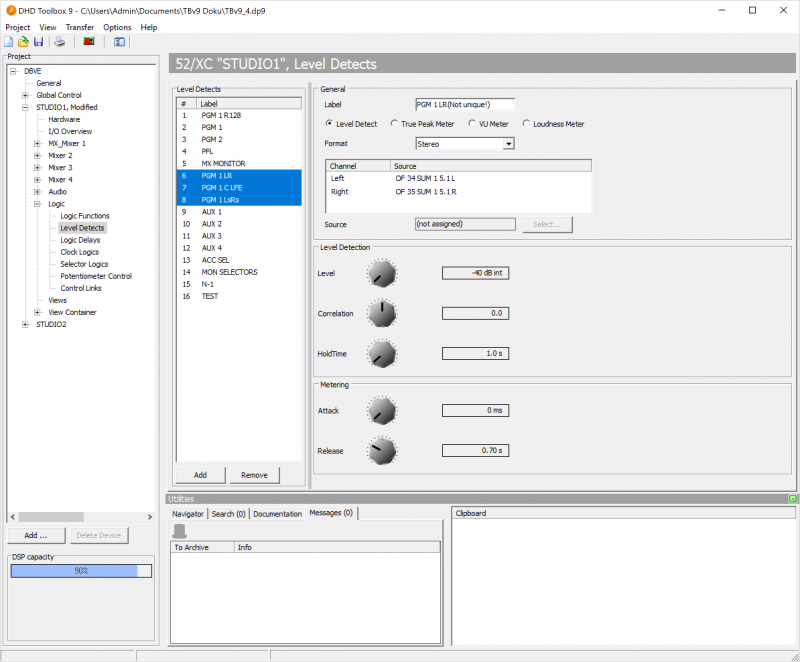 Level detects order for 5.1 meters
