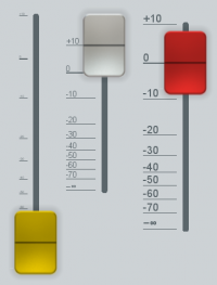 Fader elements with different sizes and colors