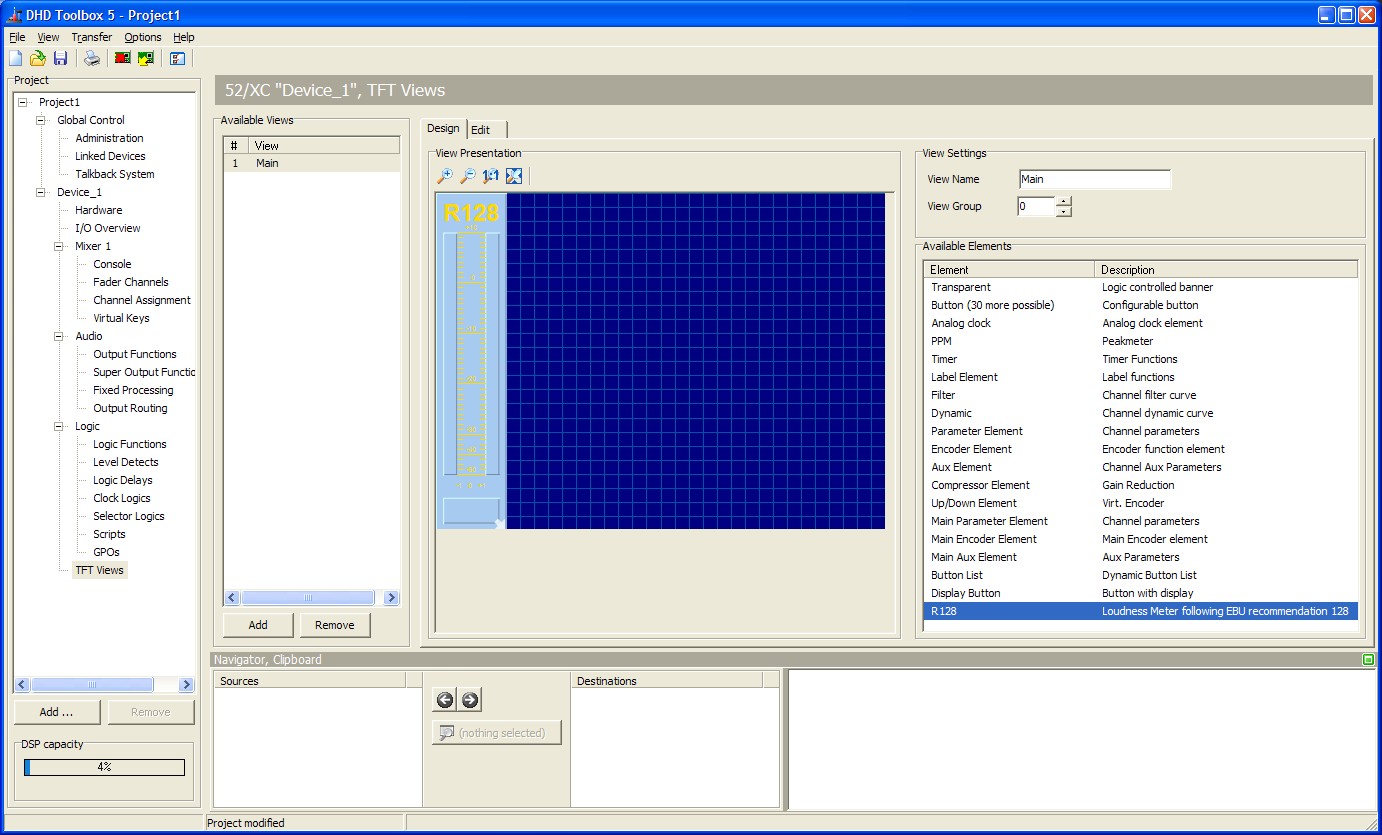 Add a R128 loudness meter to TFT master view