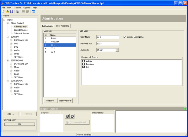 User Accounts; managing users
