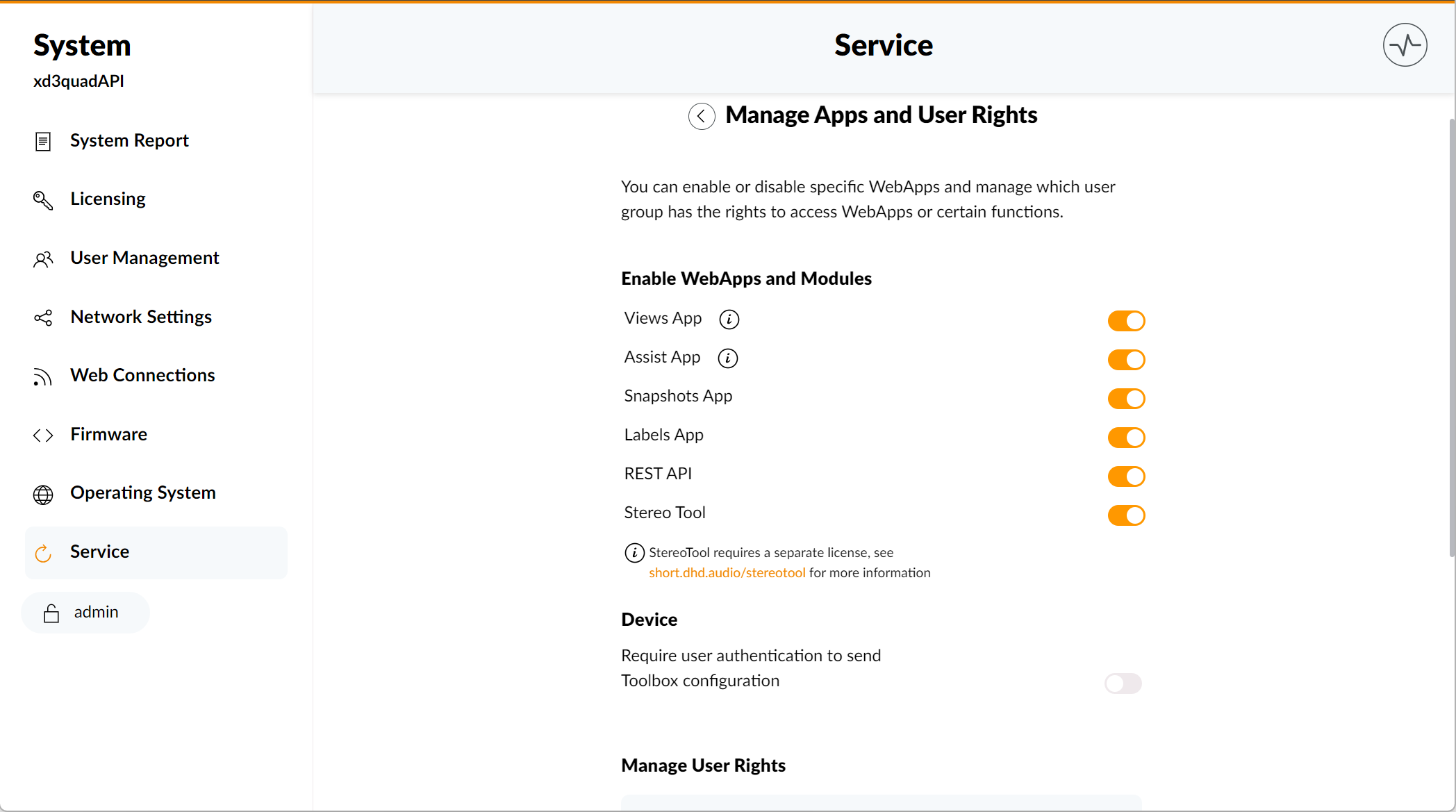 manage apps thimeo enabled