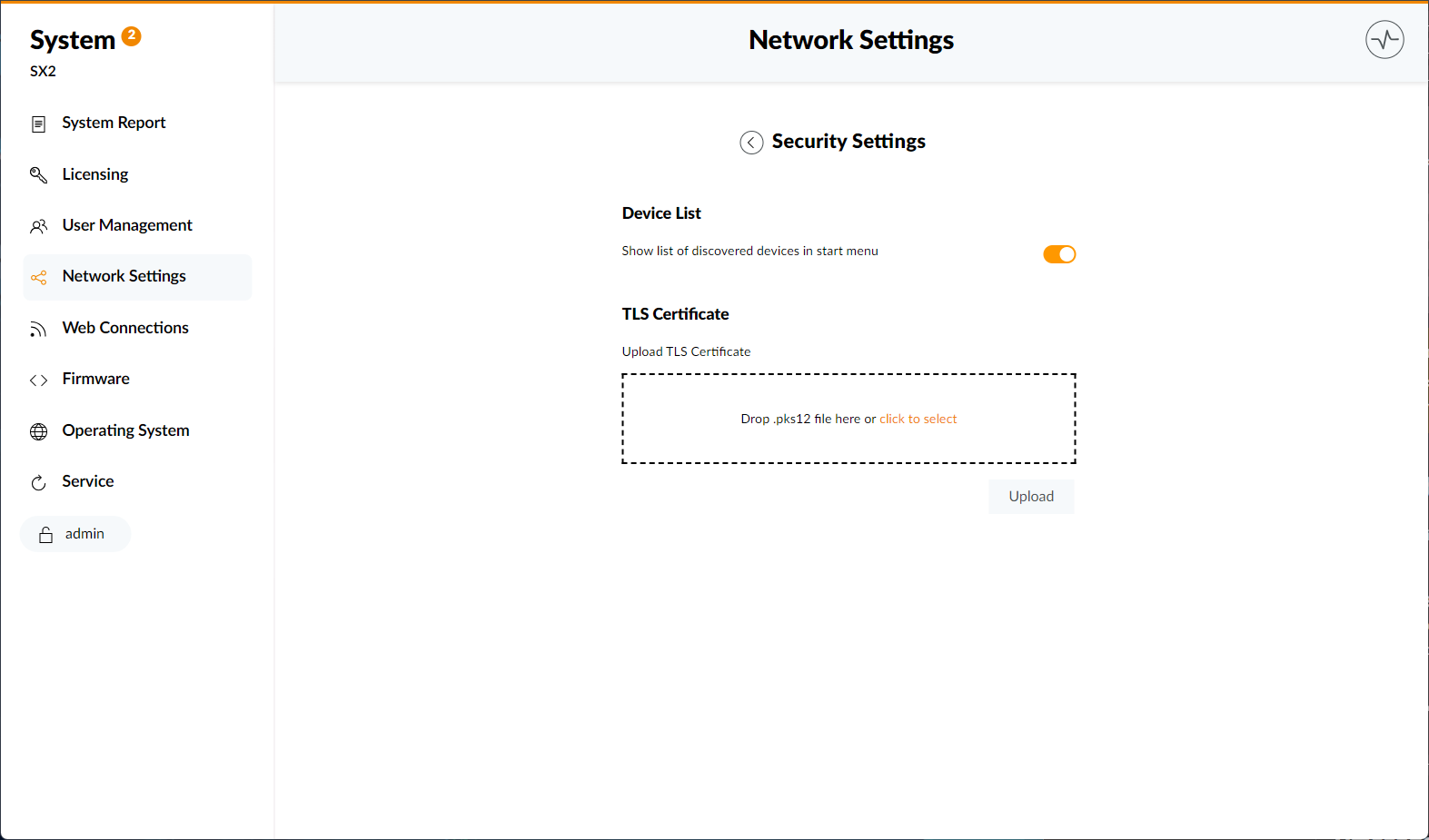 Security Settings Page